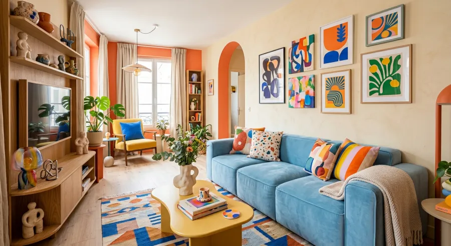 Colorful modern living room
